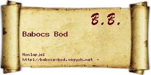 Babocs Bod névjegykártya